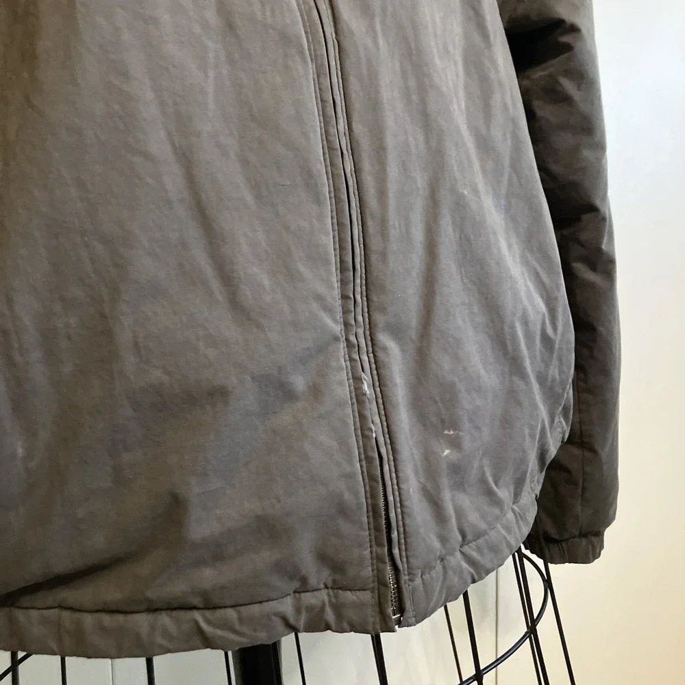 Men's Columbia Coat Size XL Fleece Lined Insulated Fisherman Vintage Gray Collar
